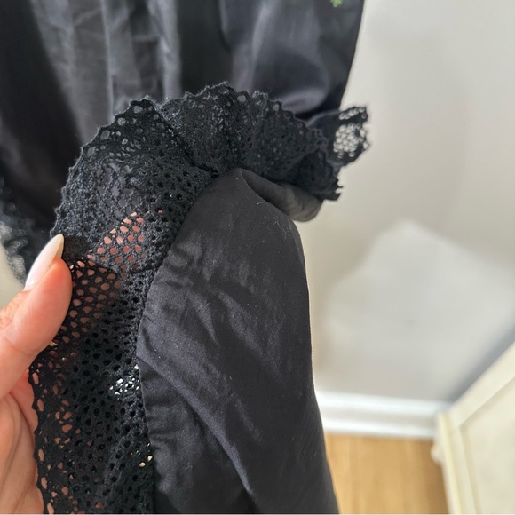 Alice Mccall At Last Embroidered Ruffle Jumpsuit Black Floral - Picture 9 of 11